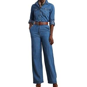 Lauren Ralph Lauren Blue Denim Jumpsuit